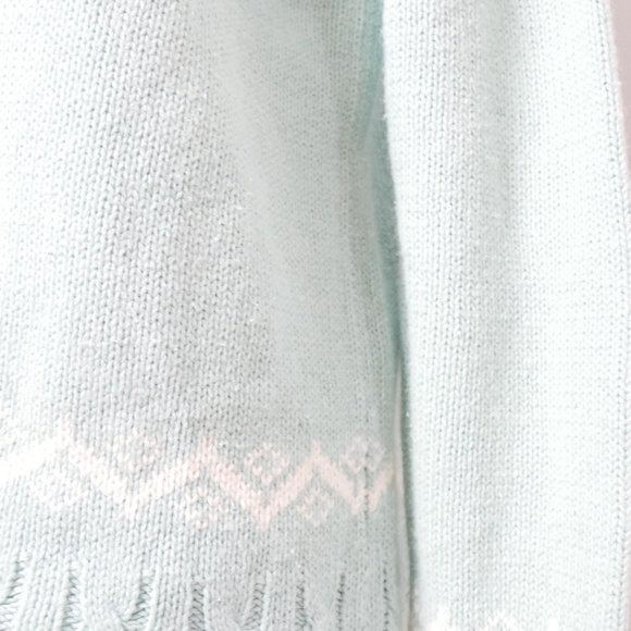 Vintage Y2K Northern Reflections Light Blue Turtleneck w/ White Snowflake Large - Picture 8 of 12